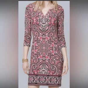 White House, Black market Pink and Black Paisley shift Dress